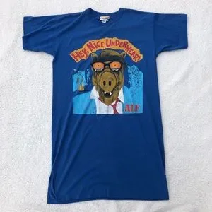 T-shirt Homme Vintage Alf - Coton Léger, Coupe Casual Manches Courtes Rétro 80's